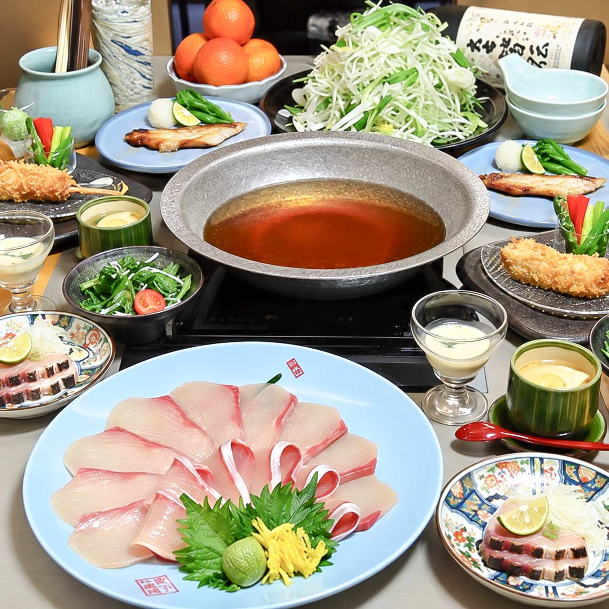 ぶりしゃぶと串カツのコース